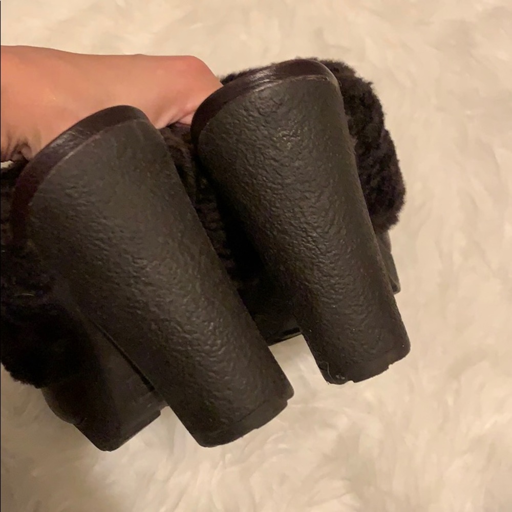 Hunter Bruson Clog Shearling Clog Mule Brown Sz 9 - image 6